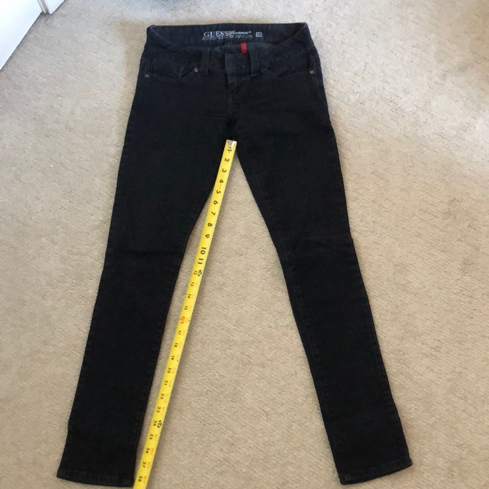 Guess low rise stretch black jeans